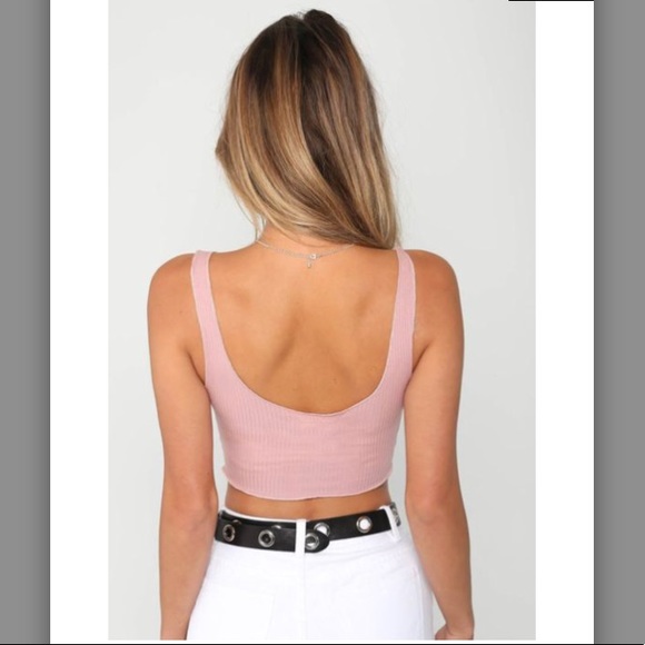 ‘Giana’ Ribbed tie crop top - Picture 2 of 2